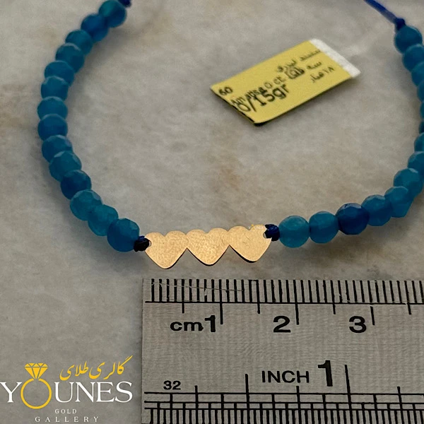 دستبند سه قلب مینیمال طلا لیزری